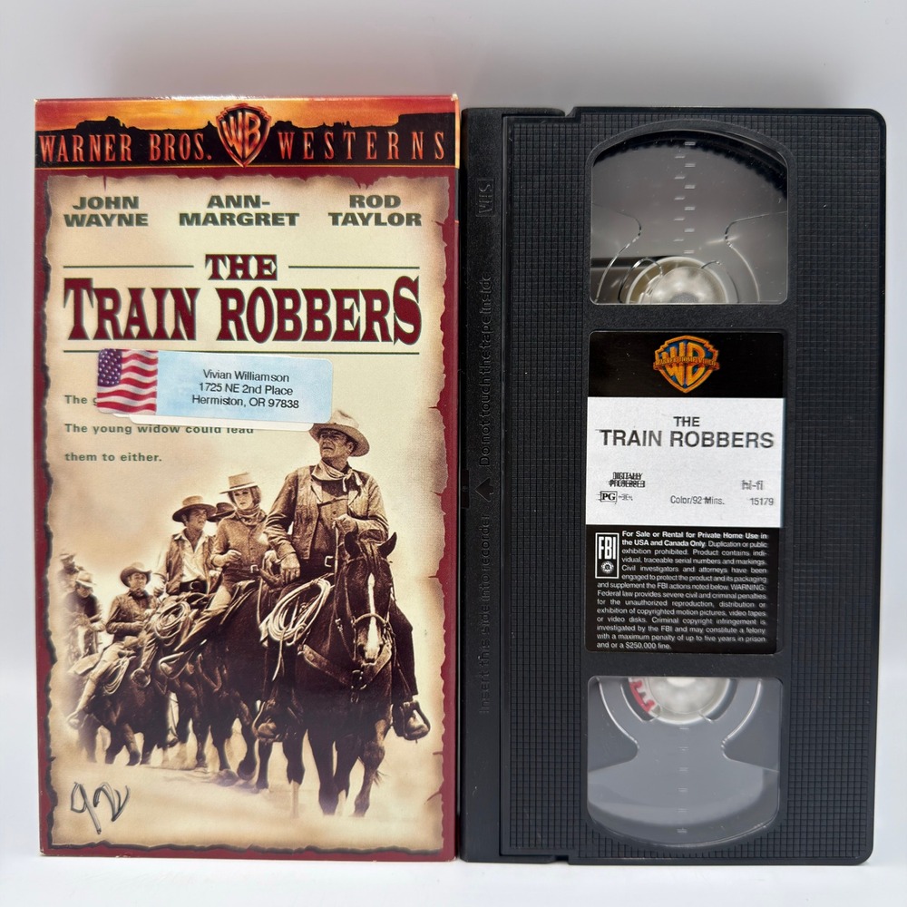 The Train Robbers VHS John Wayne Ann-Margret Warner Bros Westerns 15179 Movie